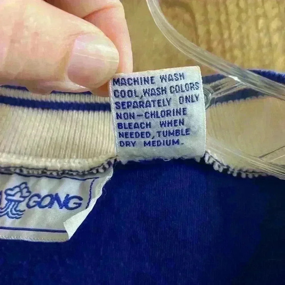 Vintage Marina Club Shirt Nautical Size Large Blue/White With Embroidered Patch - Picture 5 of 9